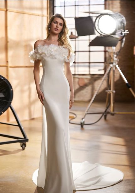 Strapless Crepe Wedding Dress
