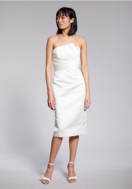 Draped Satin Short Wedding Dress