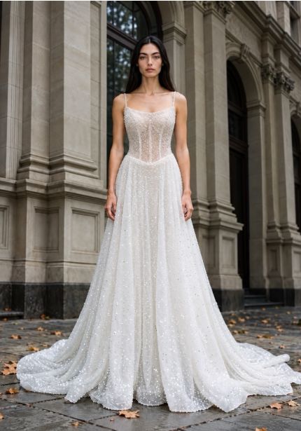 Glitter Tulle Wedding Dress