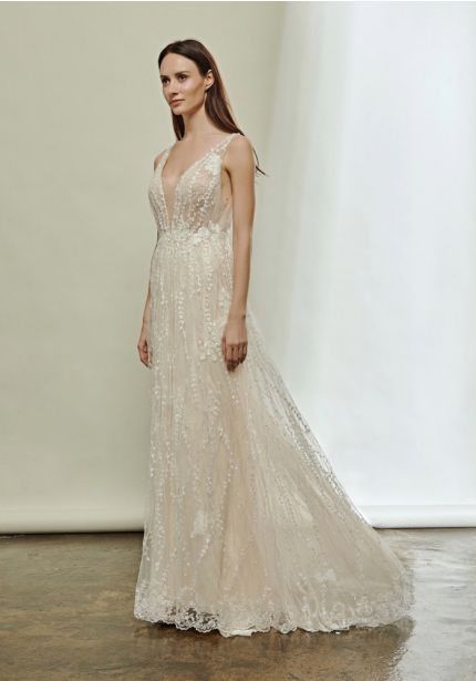 Beaded Flower Wedding Dress