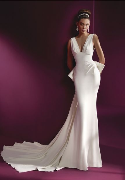 Backless Crepe Wedding Dress