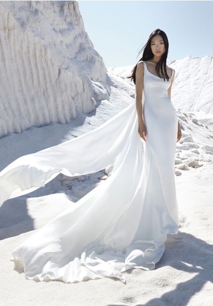 Backless Satin Wedding Dress