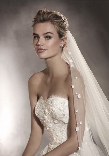 Floral Embellished Wedding Veil