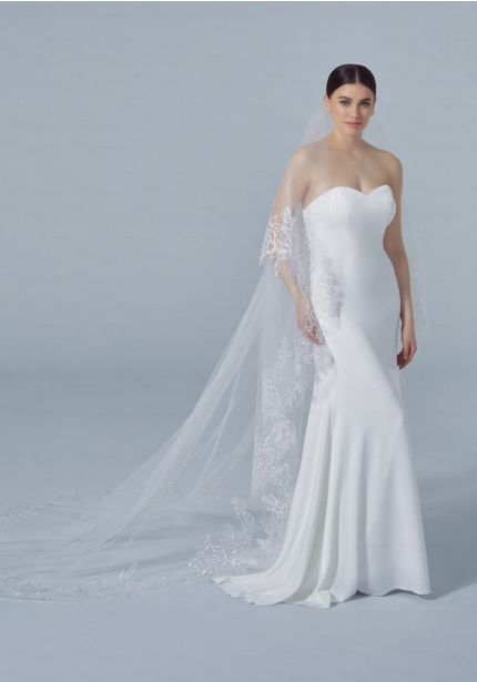Embroidered Long Wedding Veil