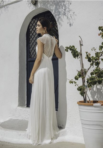 Flowing Tulle Gown With Beaded Back