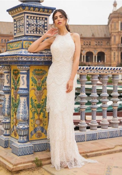 Heavily Beaded Mermaid Wedding Dress