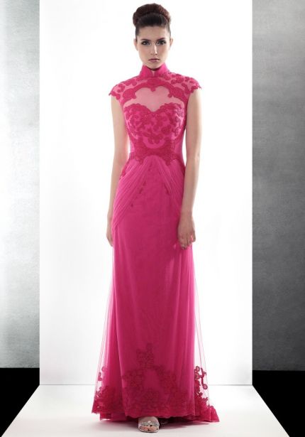 Embroidered Pink Cheongsam