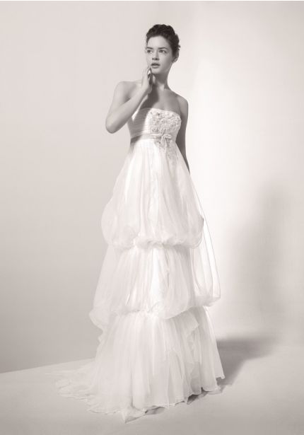 Beaded Tiered Wedding Dress