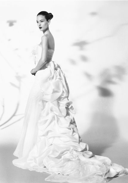Wedding Dress with Ruffle Train