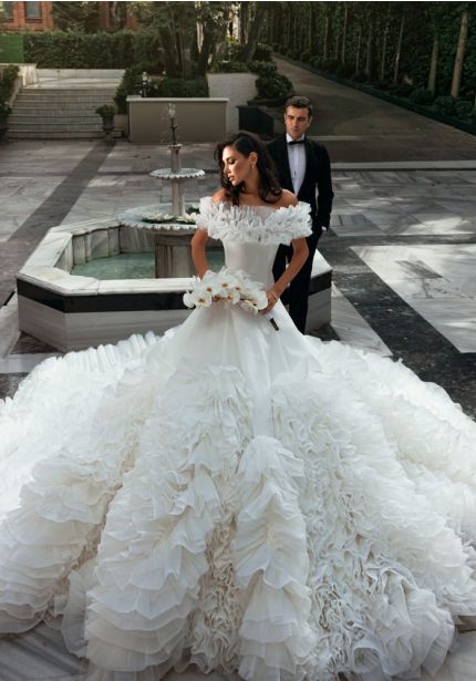 Cathedral Train Princess Wedding Dress