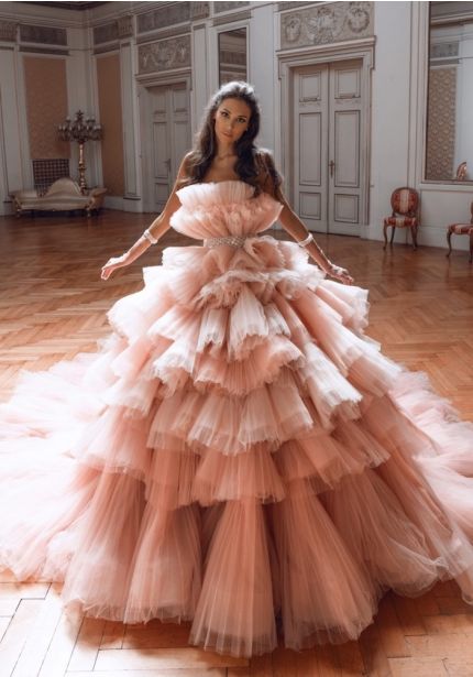 Pink Ruffle Ball Gown