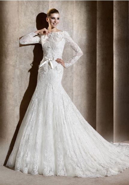 Embroidered Wedding Dress With Low Back
