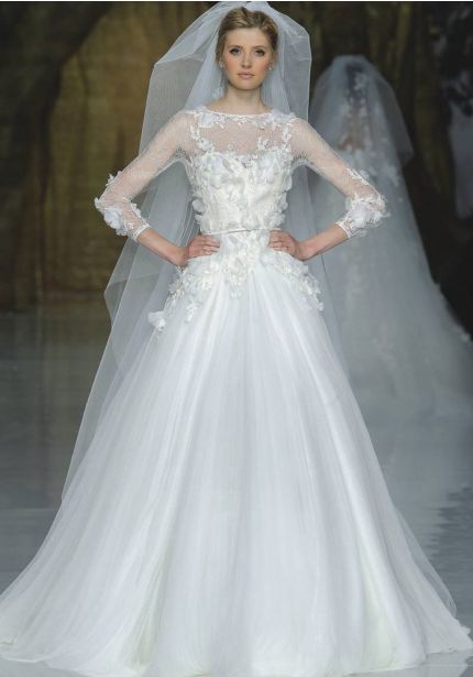 Floral Blossom Tulle Ball Gown