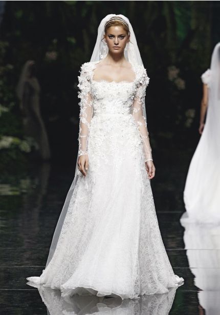 3D Flowers Lace Wedding Dress