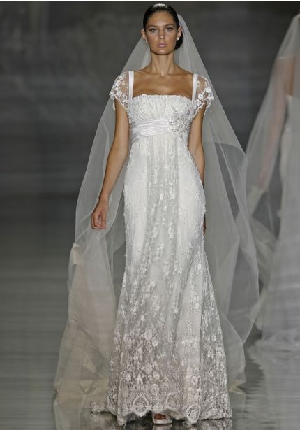 Beaded Floral Lace Wedding Dress