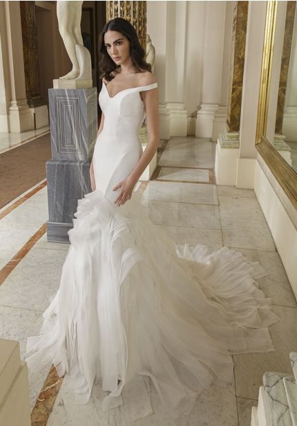 Mikado Ruffle Wedding Dress