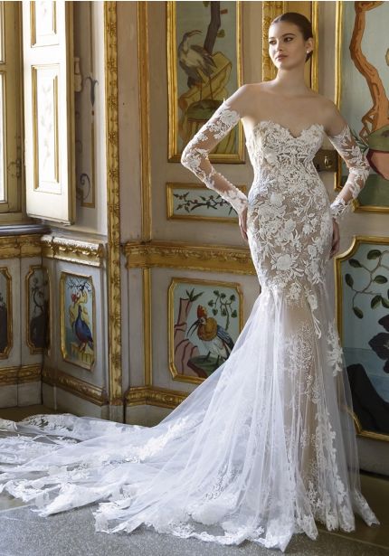 Embroidered Corset Wedding Dress