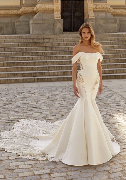 Draped Mikado Wedding Dress