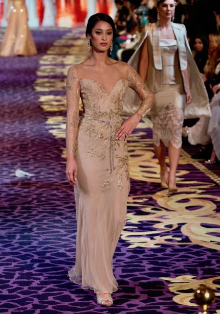 Embroidered Long Sleeves Evening Dress