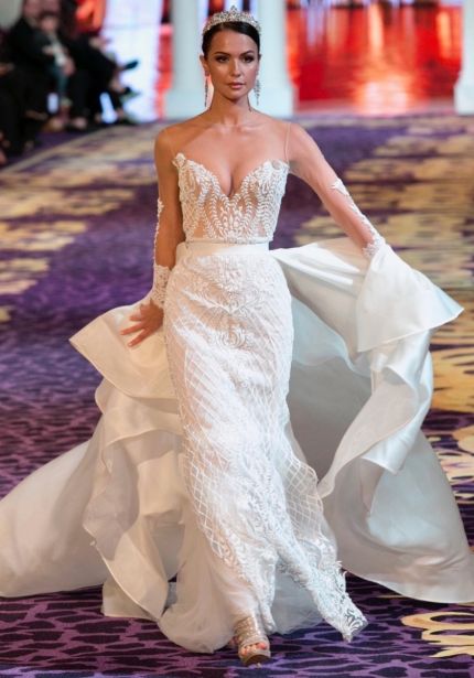 Embellished Long Sleeves Wedding Dress