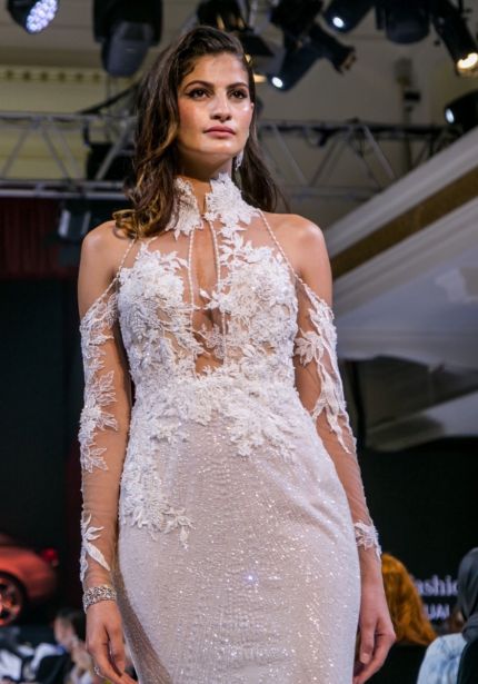 Embellished Tattoo-Effect Wedding Dress
