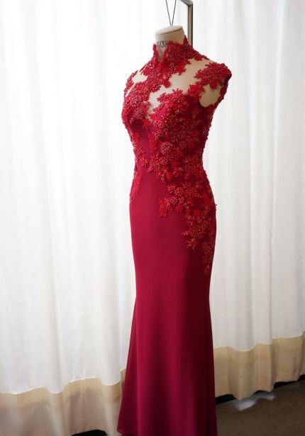 Embellished Chiffon Cheongsam