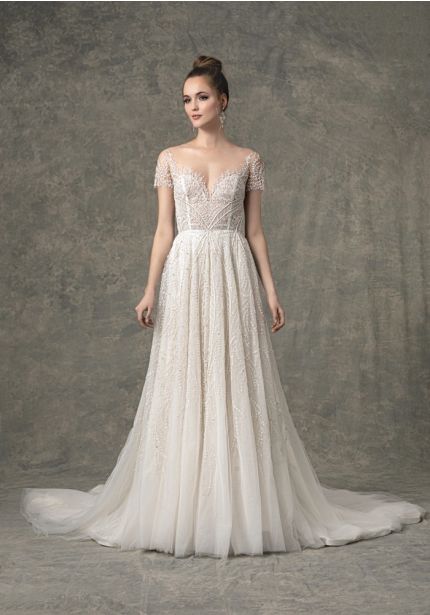 Floral Blossom Tulle Wedding Dress