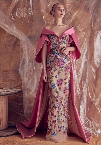 Floral Blossom Cape Dress