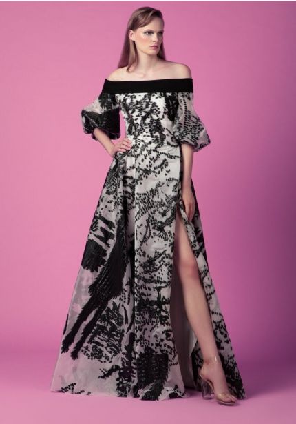 High Slit Printed Gown