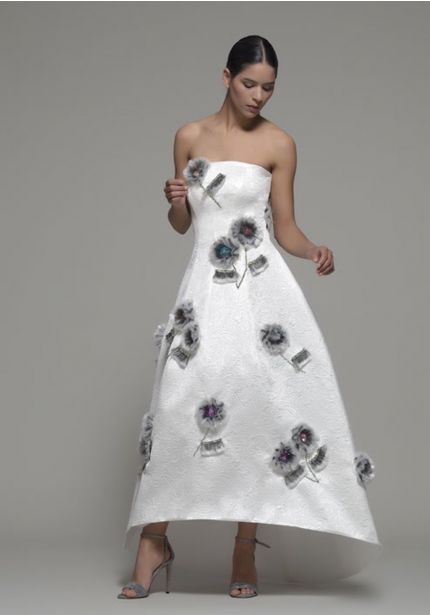 Floral Motifs High-Low Gown