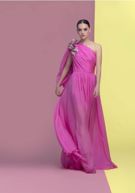 Draped Chiffon Gown