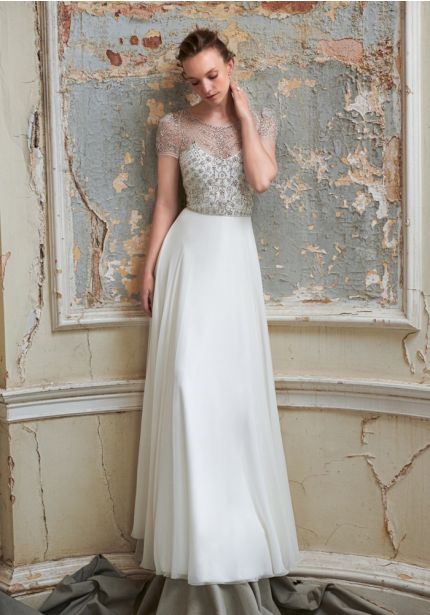 Embellished Chiffon Wedding Dress