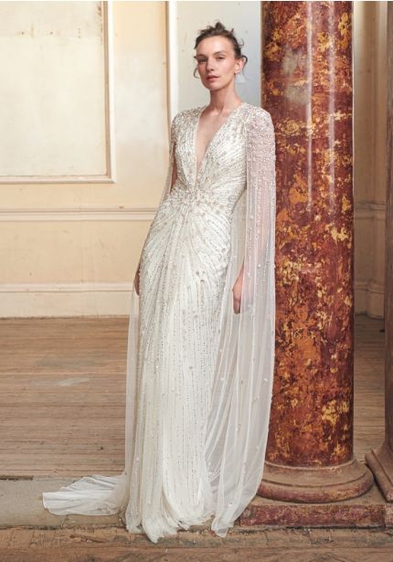 Heavily Beaded Tulle Wedding Dress