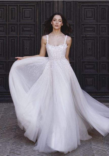 Embellished Tulle Wedding Dress