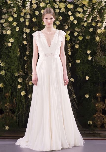 Pleated Chiffon Wedding Dress
