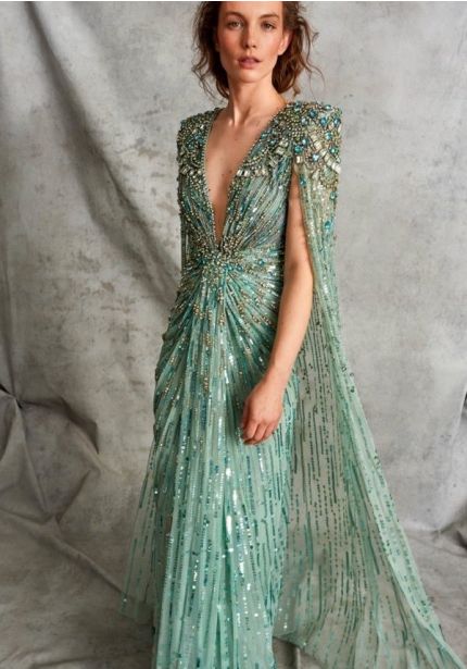 Embellished Tulle Evening Gown