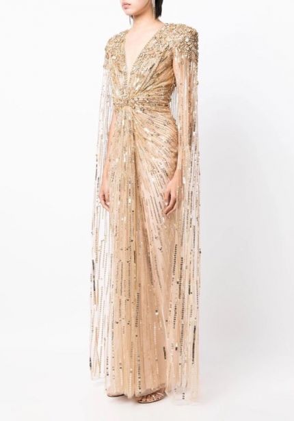Embellished Tulle Evening Gown