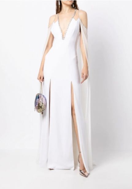 Embellished Crepe Wedding Dress