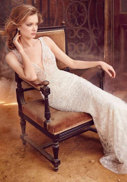 V-Neck Sheer Dress in Tulle
