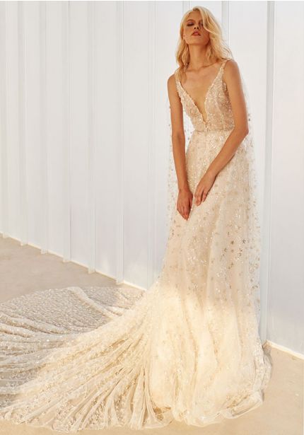 Beaded Backless Wedding Dress