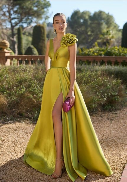 Satin Slit Gown