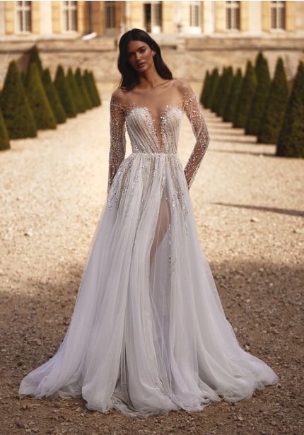 Beaded Long Sleeve Wedding Dress