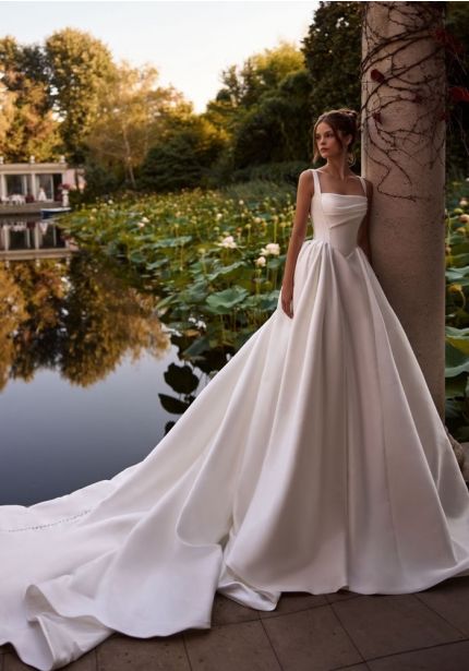 Draped Mikado Wedding Dress