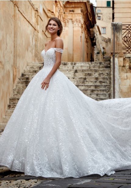 Sequined Royal Princess Wedding Dress