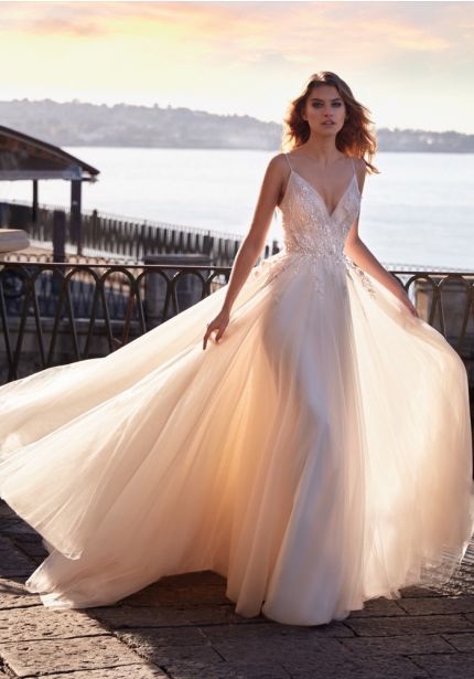 Beaded Powder Pink Wedding Dress
