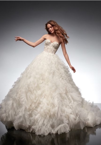 Beaded Ruffle Ball Gown