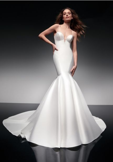 Mikado Wedding Dress With Sheer Back