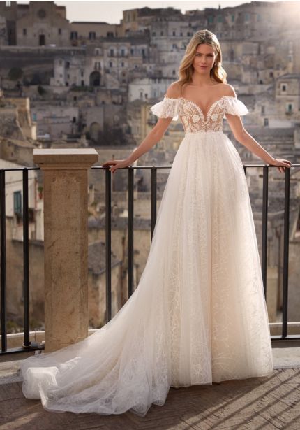 Beaded Soft Tulle Wedding Dress