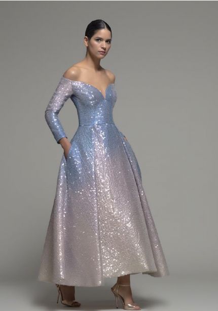 Ombre Effect Sequined Gown