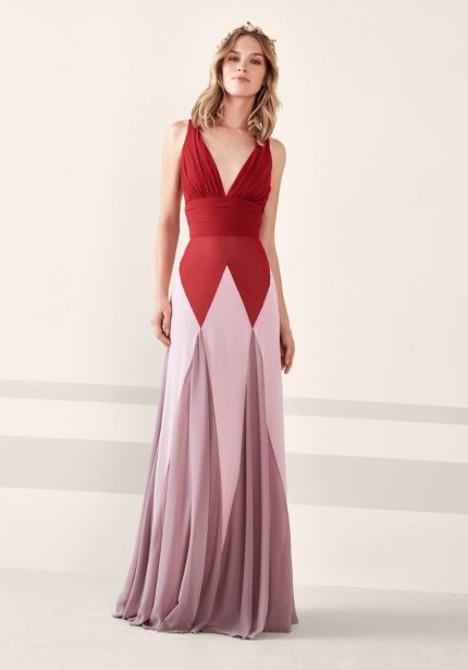 Tricolour Chiffon Dress